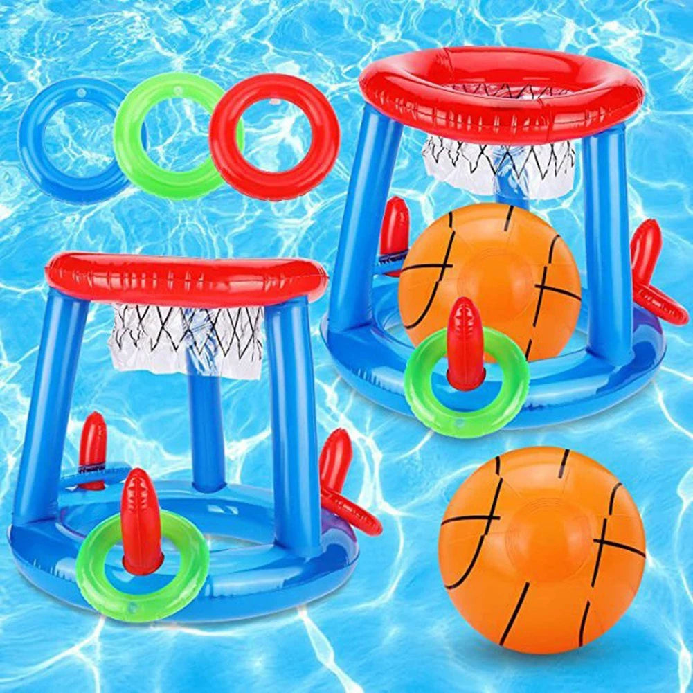 🏀💧 ¡ Juego de Aro Inflable para Lanzar en verano! 🏝️🎉