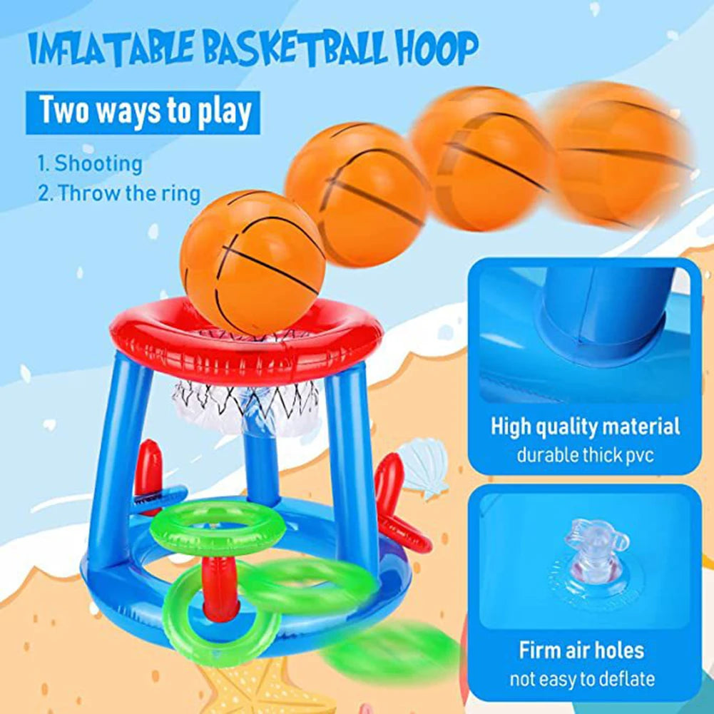 🏀💧 ¡ Juego de Aro Inflable para Lanzar en verano! 🏝️🎉